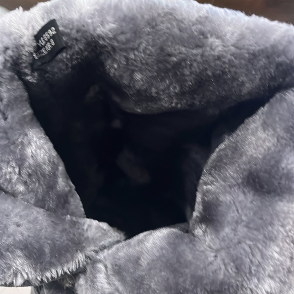 Barbo mukluks charcoal gray tall wrap real fur winter snow boots size 8. - Picture 6 of 7